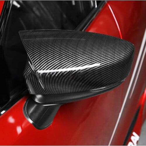 CITALL 1 Pair Left & Right Car Side Door Rearview Mirror Cover Trim Fit for Mazda 3 2014 2015 2016 ABS Carbon Fiber Style