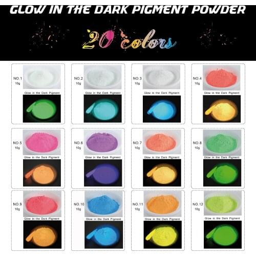 Glow in The Dark Pigment Powder Resin Dye Luminous Powder Mica Powde for Epoxy Resin Epoxy Resin Pigment Dyes for DIY Slime