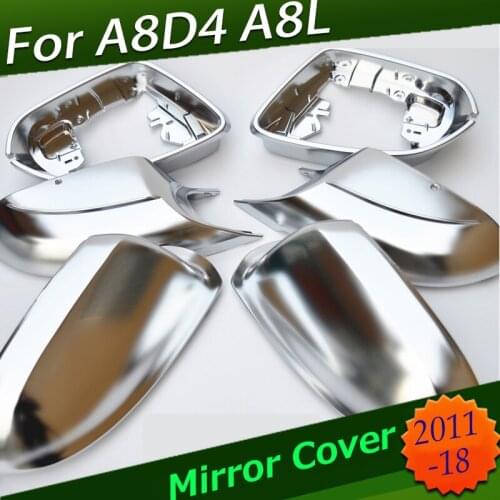For AUDI A8L A8 D4 W12 2011 2012 2018 Mirror Cover 6pcs Left & Right Car Side Replacement Rear View Rearview Mirror Caps Cover