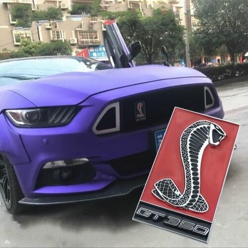 1 Pcs 3D Metal Mustang Snake Cobra front grille emblem Side Fender Rear Trunk Car Sticker Grill Badge For Mustang Shelby GT350