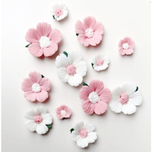 Multi Color Flower Flatback Resin Cabochons Scrapbook Craft DIY Embellishments Decor Headwear accessories