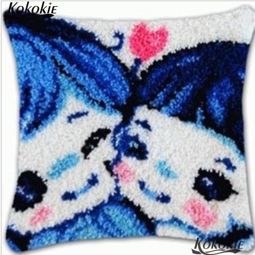 Latch hook love couple carpet canvas cushion embroidery Handmade cross stitch kits embroidery needlework sets