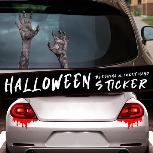 Happy Halloween Wall Stickers Horror Wall Stickers Creative Ghost Hand Stickers Car Window Home Decor Decals Decoration Party