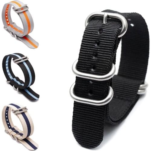 Premium Nylon Straps Quick Release Replacement Watch Bands for Men Women Multiple Colors Silver Five-Ring Pin Buckle 18MM-24MM