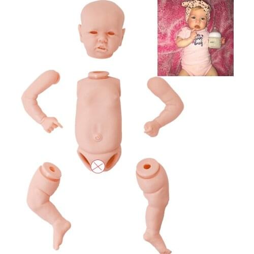 New 21inch Full Silicone Vinyl Reborn Cloth Body Doll Reborn Doll Levi Blank Kit DIY Unpainted Kit Doll Parts DIY Blank Doll Kit
