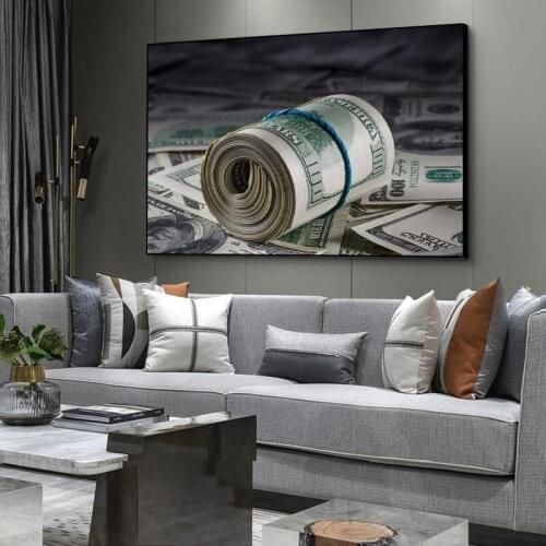100 Dollars Bill Cash Currency Money Canvas Inspirational Poster HD Print Wall Art Picture Mural Painting Living Room Home Decor