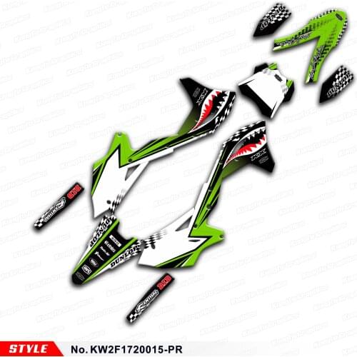 Aftermarket Motorcycle Graphics Styling Stickers Vinyl Decals for KXF 250 2017 2018 2019 2020, Style No.KW2F1720015-PR
