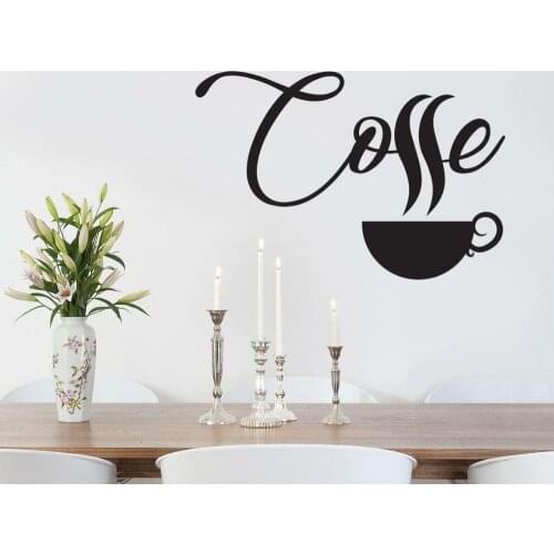 Simple And Generous Pattern Coffee Kitchen Wall Sticker And Decal Art Decal Stencil Silhouette GA066