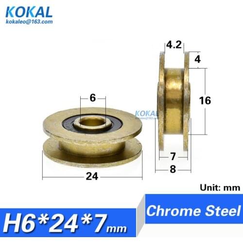 [H0624-7] 10PCS/lot high quality non-standard 696z 626z 606z ball bearing H Groove chrome steel machine roller wheel 6X24X7mm