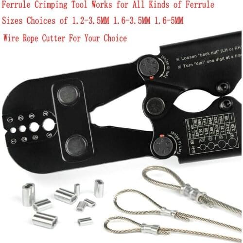 HQ FP01 Ferrule Sleeves Press Pliers Crimping Tool Steel Wire Rope Cutter For 1.2-5MM Wire Rope And All Types Ferrule Crimper