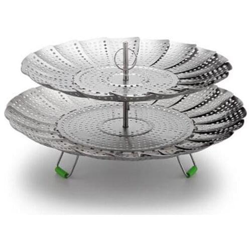 Folding Dish Steam Stainless Steel Food Steamer Basket Mesh Vegetable Cooker Steamer Fit Various Size Pot