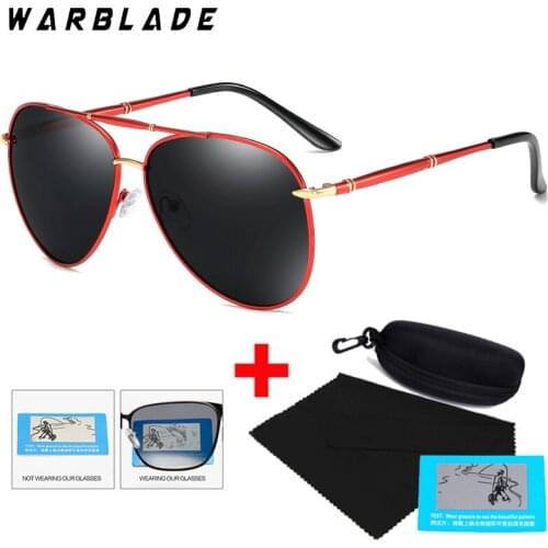 WarBLade 2021 Brand Design Men Polarized Sunglasses Vintage Fashion Mirror Driving Sun Glasses Blue Coating Man Shades UV400