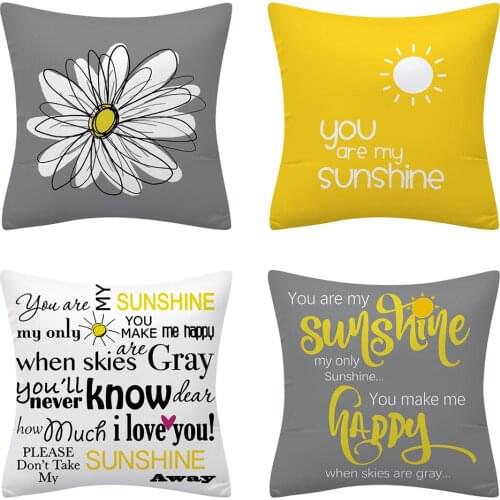 Modern Simplicity Pillowcase Chrysanthemum Printing Home Decoration Supplies Pillowcase Hug Pillowcase Cushion Fashion