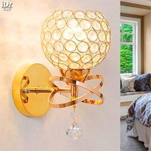 LED Crystal modern minimalist fashion creative bedside lamp warm bedroom bedside lamp Wall Lamps OLU-0044