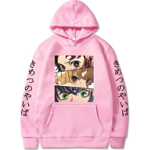 Anime Demon Slayer Print Men Women Hoodies Sweatshirt Long Sleeve Pullover Casual Streetwear Oversized Unisex Hooded Clothing