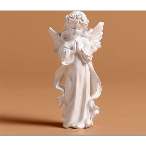 Vintage Angel Plaster Miniature Figurines Ornaments Office Study Desktop Decor Resin Figurines Crafts American Rustic Home Decor