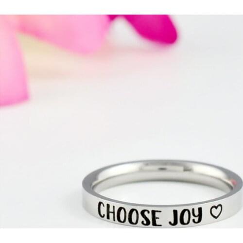 CHoose Joy Ring stainless steel rings for women Inspiration Jewelry Strength Gift YLQ8200
