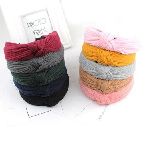 Hot Sale Fashion Womens Turban Twist Knot Head Wrap Headband Twisted Knotted Hair Band 2019 New Solid Color Hair Accessories