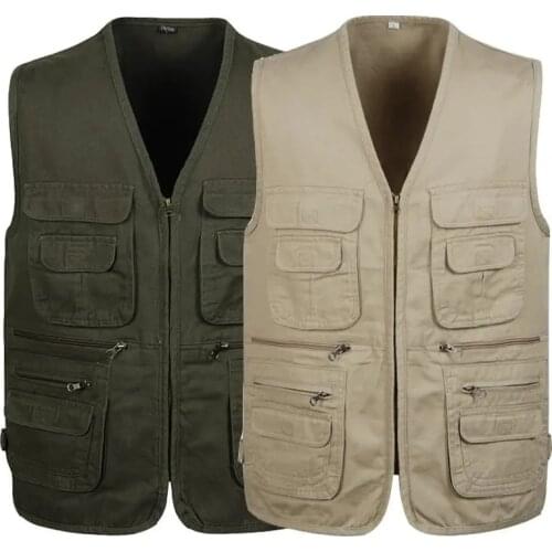 Fishing Vests Multi Pocket Body Wamer Photography Hiking Cotton Waist Coat Custom Vest Outdoor Customize Print Embroidery Logos
