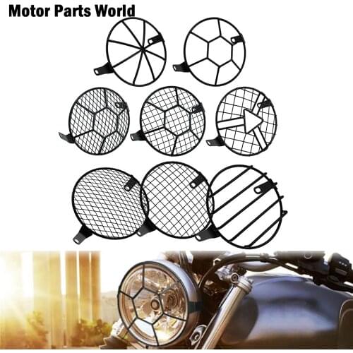 1Pc Motorcycle 6.3'' Retro Vintage Side Mount Headlight Round Grill Cover Mask Led Headlights Grill Cover For Harley Sportster