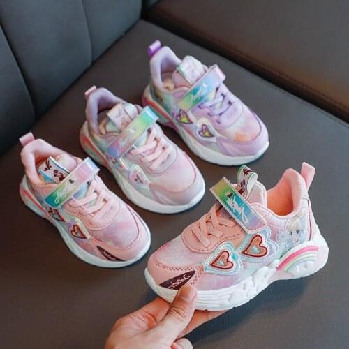 2020 Autumn Mesh Breathable Sneaker Children Shoes Girls Sport Shoes Antislip Soft Bottom Kids Baby Sneaker Leather Shoes