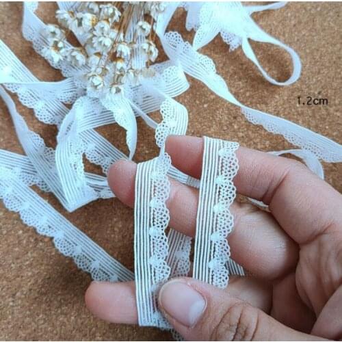 5 Meters High Quality Ivory High Elastic Flower Lace Trim Sewing Crafts Women Cloth Dress Underwear Accessories DIY 12mm