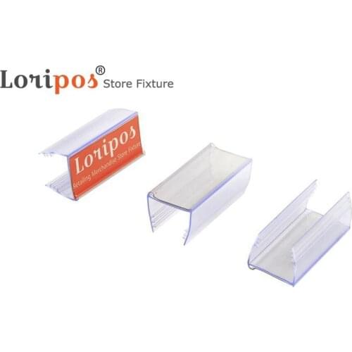 6cmx 2.5cm Glass Wood Mounting Data Strip Price Talker Shelf Top Label Holder Sign Display Clip