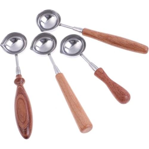 Anti-Hot Sealing Wax Spoon Sealing Stamp Wax Melting Spoon Vintage Wood Handle Sealing Wax Spoon Stamps For Scrapbooking