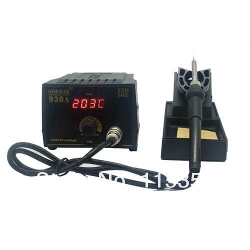 Free shipping Gordak 938A ESD safe LED display constant temperature 60W electronic solder iron