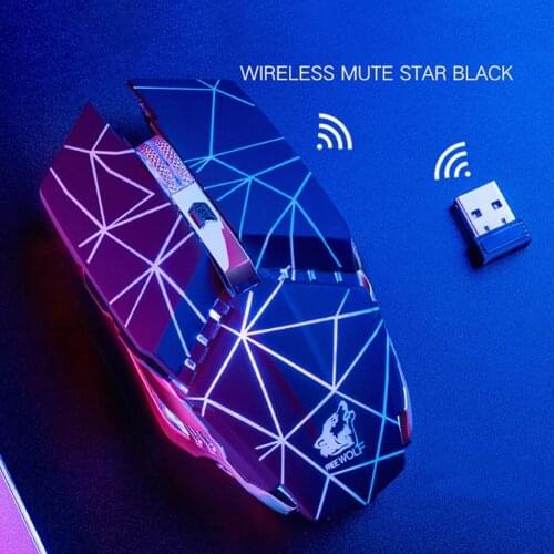 Wireless Gaming Mouse 2.4G 2400DPI USB Rechargeable Mute Backlight Mice Optional Mouse Bluetooth for Windows Computer PC