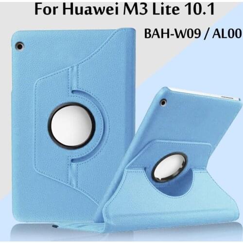 360 Degree Rotating Skin Cover Case For Huawei MediaPad M3 Lite 10 BAH-W09 / BAH-W19 / BAH-AL00 10.1 inch Tablet