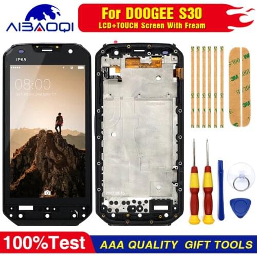 New original For DOOGEE S30 Touch Screen LCD Display Digitizer Assembly With Frame Replacement Parts+Tool