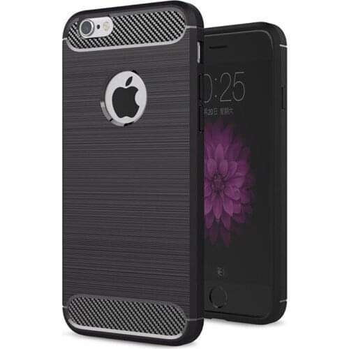For iPhone 6 Plus 5.5" Carbon Fibre Case For iPhone 6S Plus Slim Rugged Armor Shockproof Soft Rubber Silicone Phone Cases Cover