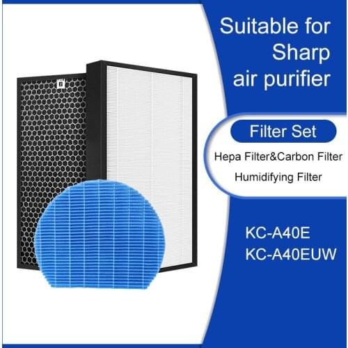 For Sharp FZ-A40HFR FZ-A40DFR FZ-A60MFE Air Purifier Replacement Parts HEPA & Activated Carbon & Humidifying Filter KC-A40EUW