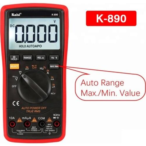 Kaisi K-890/K-9033 Household Automatic Range High-Precision Digital Multimeter Temperature Test With Anti-Burn Protection