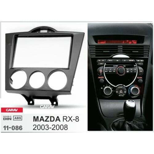 Double Din Fascia For MAZDA RX-8 Manual Air-Conditioning Radio DVD Stereo Panel Dash Mount Install Trim Kit Refit CARAV 11-086