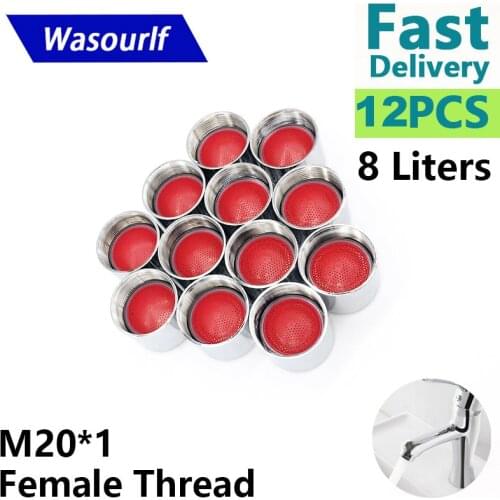 WASOURLF 12PCS M20*1 water saving faucet aerator 8L 20mm female thread tap spout bubble accessories bathroon basin kitchen