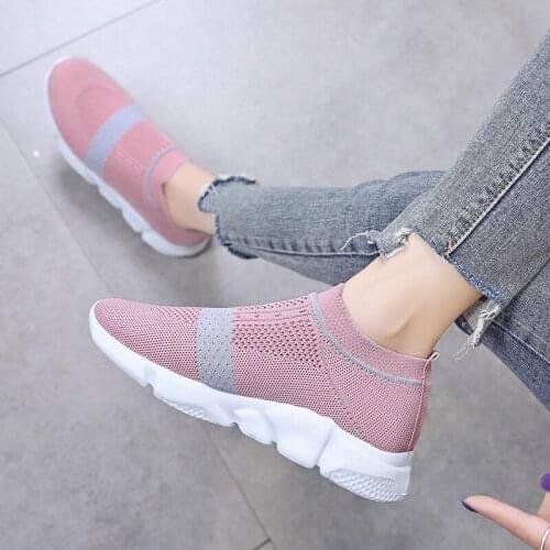 Elastic Stockings Sports Casual Shoes Womens Breathable Running Shoes Lazy Shoes 2021 Spring New