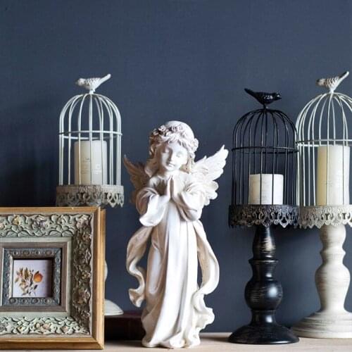 European style retro distressed resin girl angel desktop decorations
