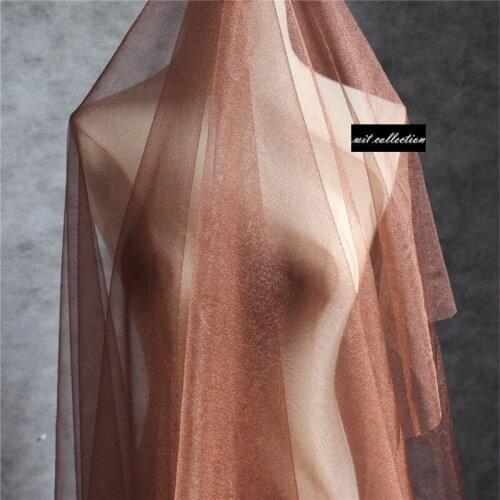 Lace3 5Yards Solid Blue Pink Coffee Lace Fabric Soft Perspective Mesh Fabric Wedding Dress Fabric Elastic Mesh Designers Cloth