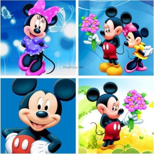 Disney 5D Square Diamond Embroidery Full Needlework Cross Stitch Kits Home Decoration Diamand Painting Cartoon Mickey Mouse Gift