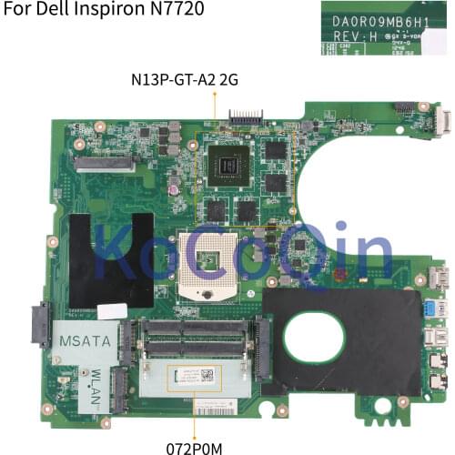 For Dell Inspiron 17R N7720 7720 5720 GT650M Notebook Mainboard DA0R09MB6H1 072P0M CN-072P0M SLJ8E Laptop Motherboard