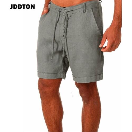 JDDTON Summer Loose Men Casual Shorts Mens Cotton Linen Breathable Short Pant Fashion Plus Size Male Shorts JE644