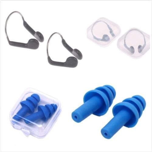 Soft Silicone Swimming Nose Clips Earplugs Gear With A Case Box Pool Accessories Water Sports 2 Ear Plugs