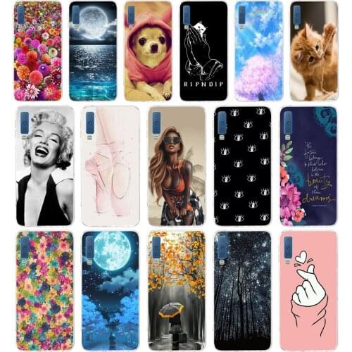 F soft silicone Case For Samsung Galaxy A5 A8 2018 Phone Cover Colorful Printing Back Cover For Samsung A7 2018 A750F 6.0 Inch