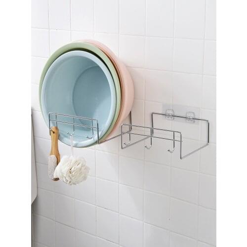 Punch-free Wall-mounted washbasin Stand Household Kitchen Storage Rack Bathroom Washbasin Rack