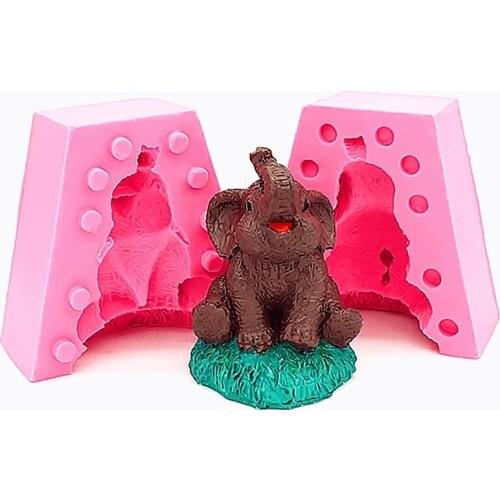 2021 New 3D Elephant Candle Molds for Candle Making Silicone Mold for Cake Sculpture Ice Sculpture Handmade Plaster Animal Mould