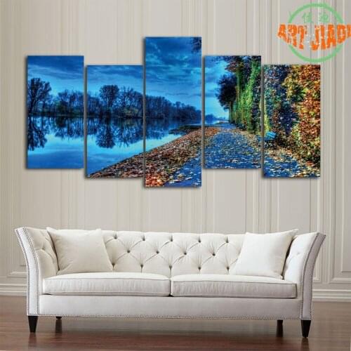 New 5 Pieces/set Canvas Art 5 Panels Nature Fall Foliage HD Canvas Painting Decorations For Home Wall Art Prints Canvas A960
