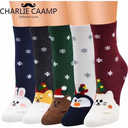 New Ladies Fashion Autumn Winter Hot Christmas Series Cartoon Pattern Women Girl Trend Sweet Lovely Jacquard Cotton Socks F238