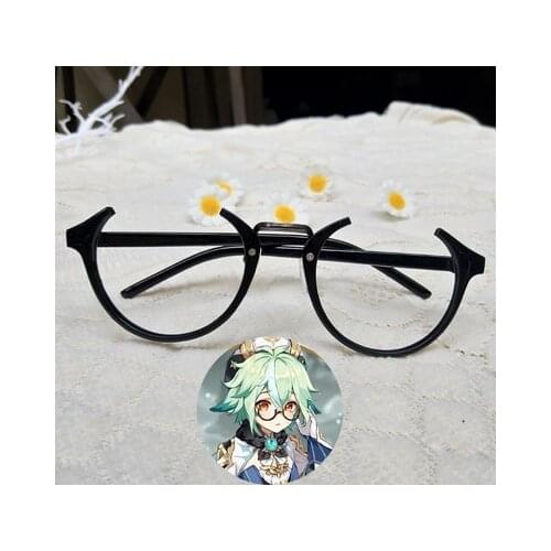 Genshin Impact Sucrose Cosplay Glasses Anime Cartoon Round Eyeglasses Cosplay Costume Accessories Men And Women